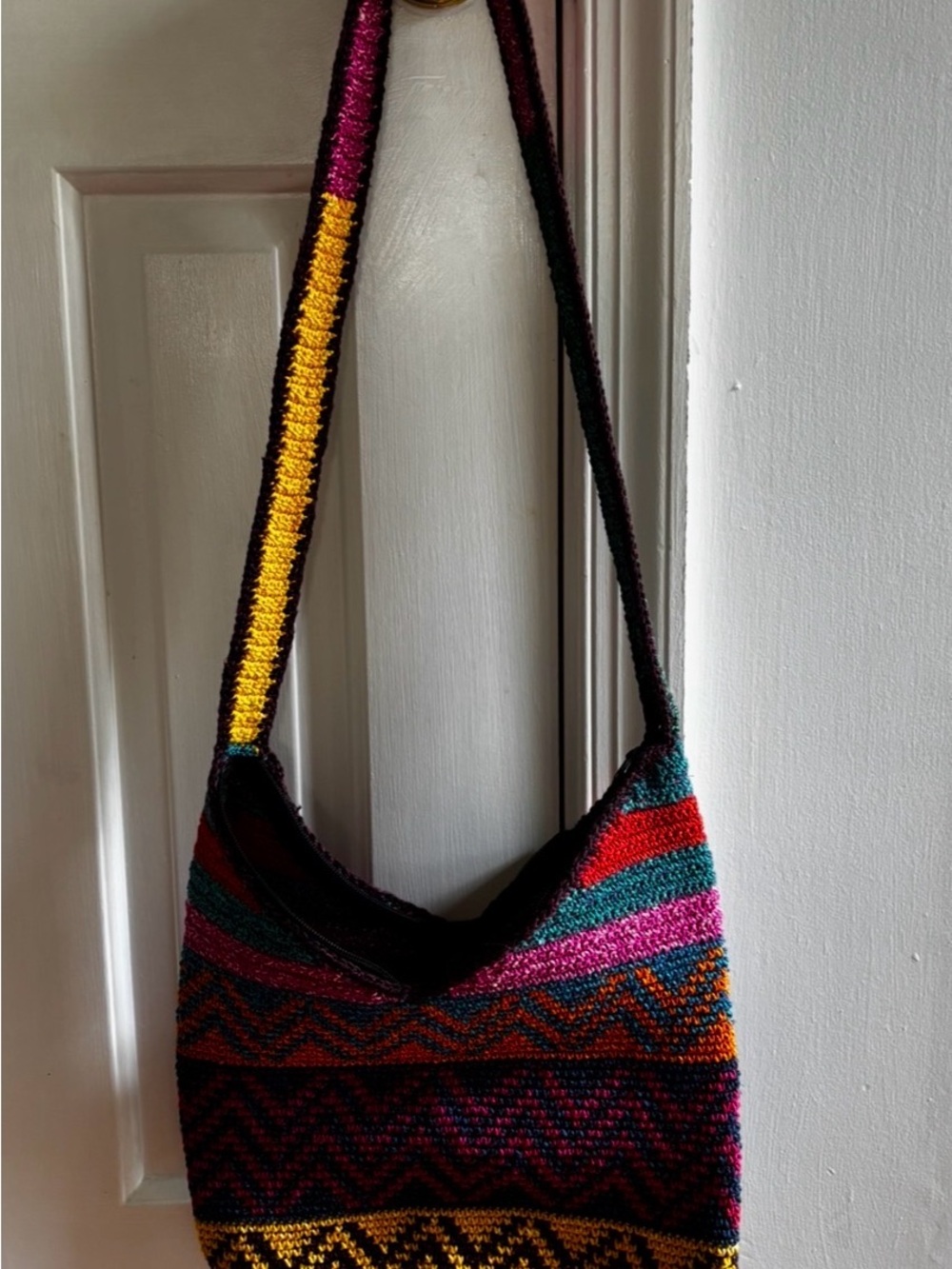 Southwestern Multicolored Hippie Boho Style Colorful Crochet Crossbody